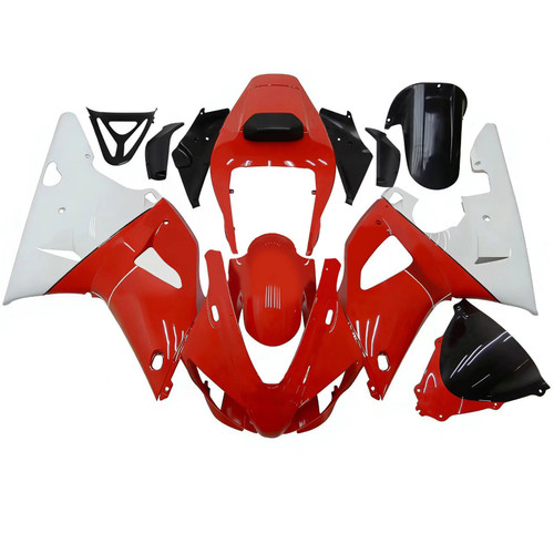 1998-1999 Yamaha YZF 1000 R1 Glossy Black White Red Fairing Kit