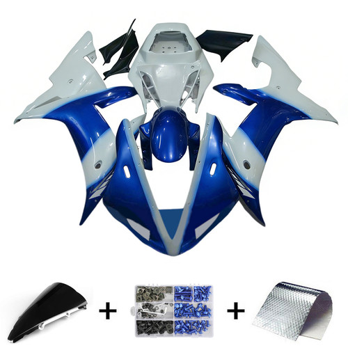 2002-2003 Yamaha YZF R1 Blue White Fairing Kit