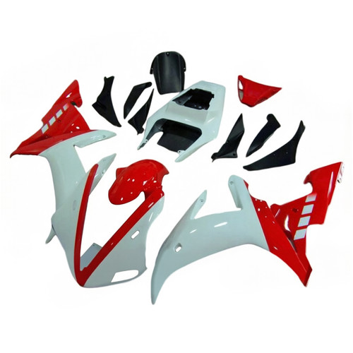 2002-2003 Yamaha YZF R1 Glossy White Red Fairing Kit
