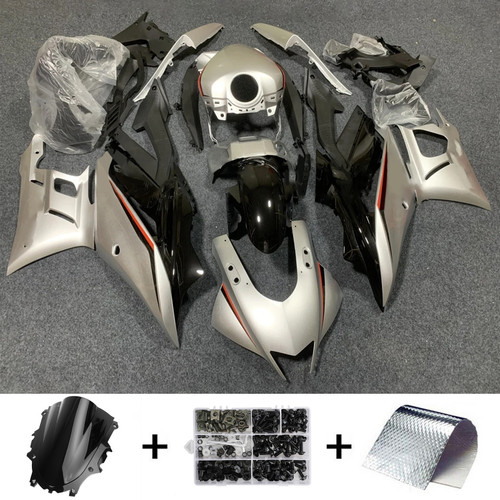 2019-2021 Yamaha YZF-R3 R25 Black Silver Fairing Kit