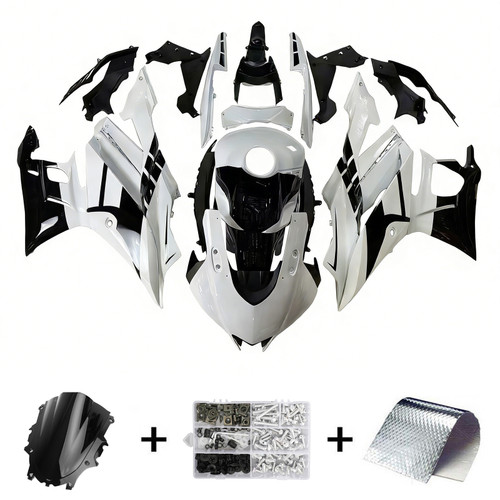 2019-2021 Yamaha YZF-R3 R25 Glossy Black White Fairing Kit