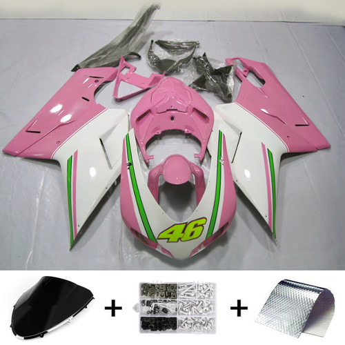 All Years Ducati 1098 1198 848 White Pink Fairing Kit