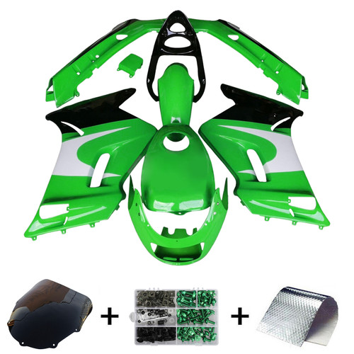 1996-2007 Kawasaki ZZR250 Black Green Fairing Kit - Mad Hornets