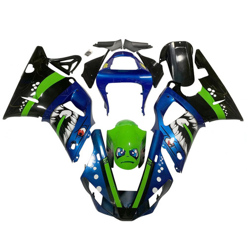 2000-2001 Yamaha YZF 1000 R1 Black Blue Green Fairing Kit