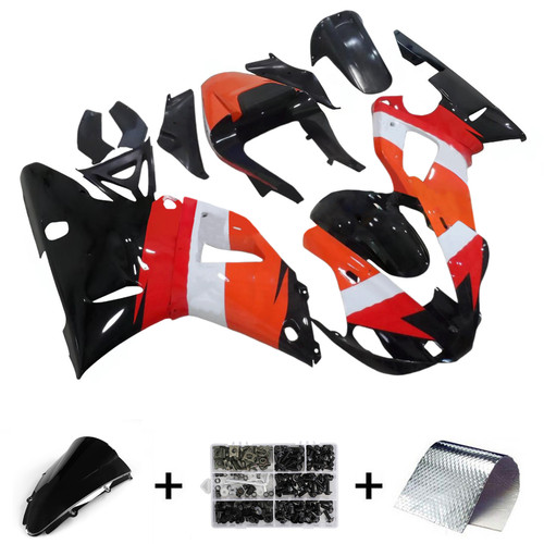 2000-2001 Yamaha YZF 1000 R1 Black White Orange Fairing Kit