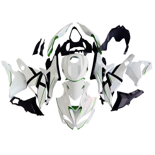 2019-2025 Ninja ZX-25R ZX-4R ZX-4RR Kawasaki White with Green Stripes Fairing Kit