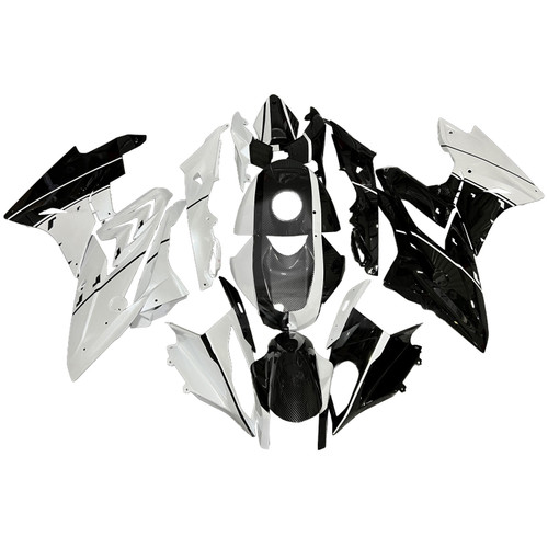 2015-2016 BMW S1000RR Glossy White & Caibon Fiber Patterns Fairing Kit