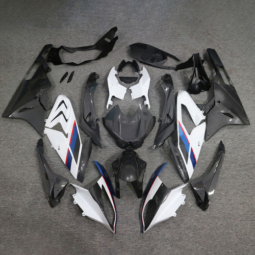2017-2018 BMW S1000RR Carbon Fiber Pattern White Fairing Kit