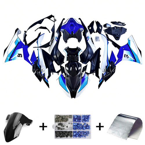 2023-2024 BMW S1000RR Glossy Black Blue White Fairing Kit
