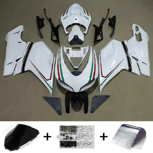 2007-2011 Ducati 1098/1198/848 Glssy White Red Green Fairing Kit