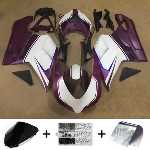 2007-2011 Ducati 1098/1198/848 Dark Purple White Fairing Kit