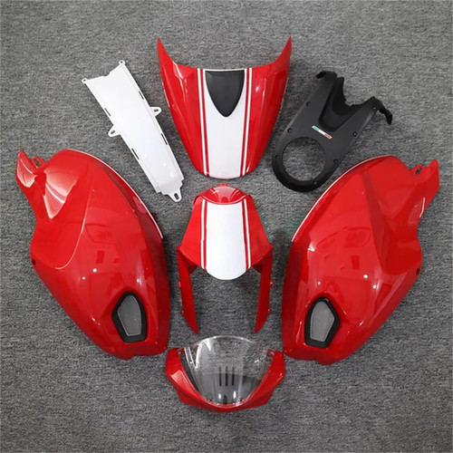 All Years Ducati Monster 696/796/1100 S EVO Glossy Red White Fairing Kit