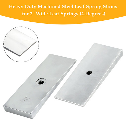 2PCS 2" Wide 4¡ãDegree Steel Leaf Spring Degree Shims Silver