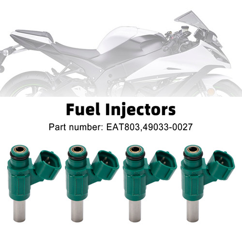 2011-2017 Kawasaki Ninja ZX10R ZX1000 4PCS EAT803 Fuel Injector Fits 49033-0027 Generic
