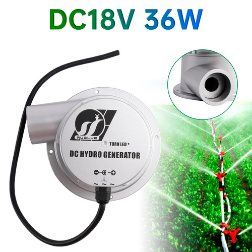 12V Water Flow Turbine Small Hydroelectric Generator DC18V 36W Alternating Current High Efficiency Brushless Motor for Home Field