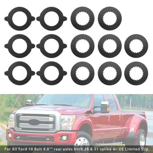 8.8 inch Posi Clutch Pack Kit for Ford 10 Bolt 8.8" rear axles both 28 & 31 spline w/ OE Limited Slip
