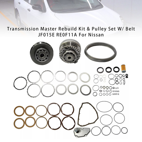 2010-2015 Nissan SENTRA SUNNY SYLPHY Transmission Master Rebuild Kit & Pulley Set W/ Belt JF015E RE0F11A Generic