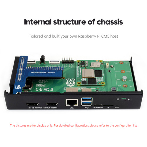 Raspberry Pi CM5 IO Expansion Board Enclosure Metal Heat Dissipation Enclosure Raspberry Pi CM5 IO Expansion Board Enclosure Metal Heat Dissipation Enclosure
