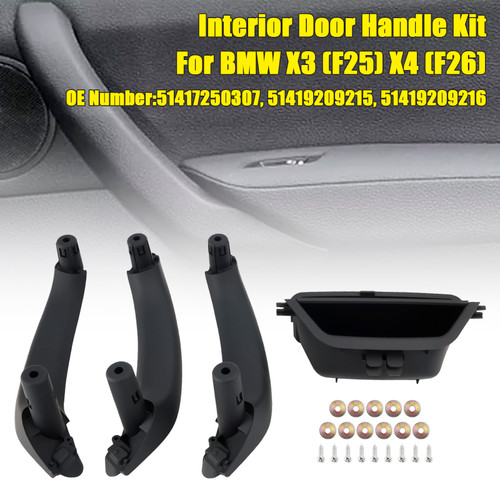 2010-2017 BMW X3 F25 Interior Door Handle Kit 51417250307 Black Generic