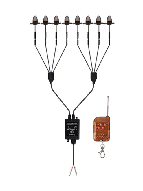 8Pcs Front Grille LED Flashing Lighting Bullet Head Appearance For Universal Car