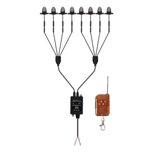 8Pcs Front Grille LED Flashing Lighting Bullet Head Appearance For Universal Car