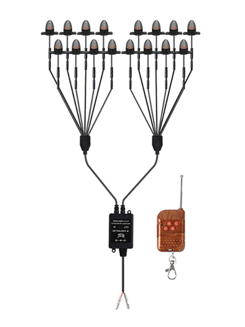 16Pcs Front Grille LED Flashing Lighting Bullet Head Appearance For Universal Car