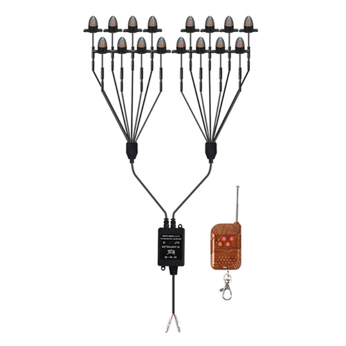 16Pcs Front Grille LED Flashing Lighting Bullet Head Appearance For Universal Car