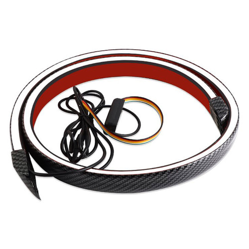 Car Tail Streamer Lamp Carbon Fiber LED Light Rear Wing Spoiler Lip Brake Trunk Multicolour 1.3M