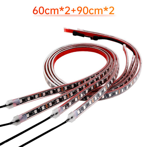 4Pcs LED Chassis Light Modified With Fantasy Ambient Light APP Controller 60cm*2+90cm*2