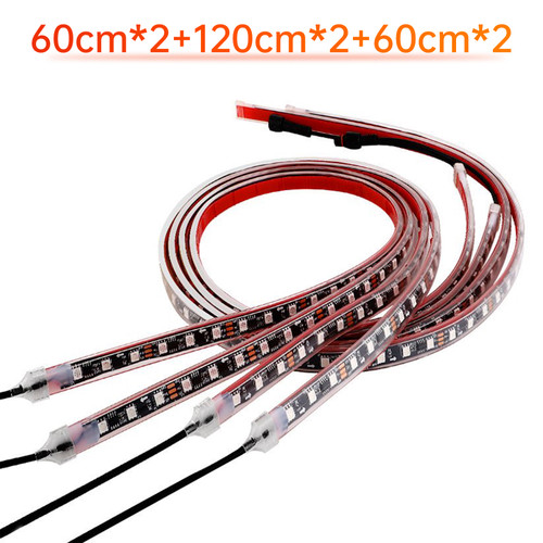 6Pcs LED Chassis Light Modified With Fantasy Ambient Light APP Controller 60cm*2+120cm*2+60cm*2