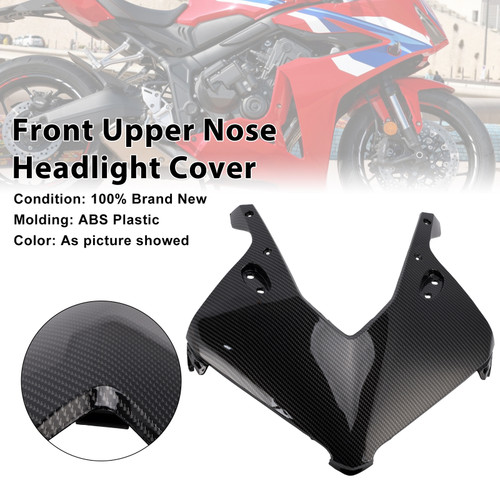 2024-2025 Honda CBR650R Front Upper Nose Headlight Cover Carbon Generic 2024-2025 Honda CBR650R Front Upper Nose Headlight Cover Carbon Generic