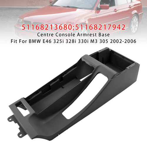 2002-2006 BMW E46 325i 328i 330i M3 305 Centre Console Armrest Trim Base Black Generic