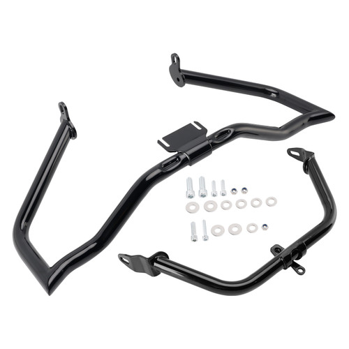2014-2022 Touring Road Glide Engine Guard Crash Bar Frame Protector Bumper Steel BlackA Generic