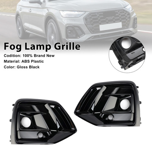 2021-2025 Audi Q5 SQ5 S-Line Front Fog Lamp Grille Black Generic
