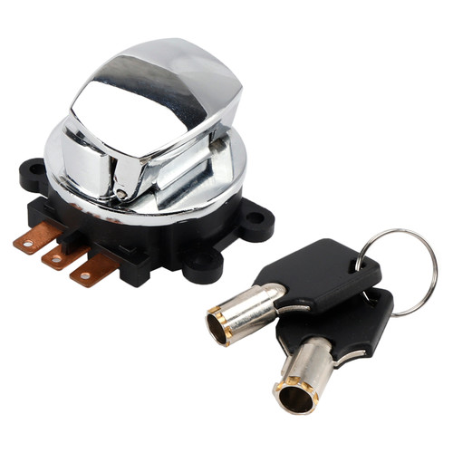 Chrome Ignition Switch with Keys for Dyna FXDWG 96-10 Softail FXST FLST 00-10