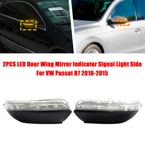 2010 -2014 Passat B7 Saloon+Estate LED Door Wing Mirror Indicator Signal Light Left+Right Side 3C8949101 3C8949102 Generic
