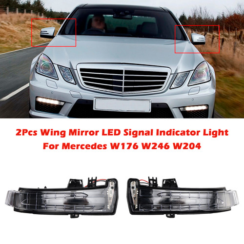 2010-2013 Mercedes W176 W246 W204 Left+Right Wing Mirror LED Signal Indicator Light A2129067501 A2129067401 Generic