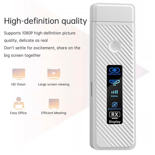 HDMI Wireless Screen Projector HD 1080P 50M Video Transmitter Receiver White HDMI Wireless Screen Projector HD 1080P 50M Video Transmitter Receiver White