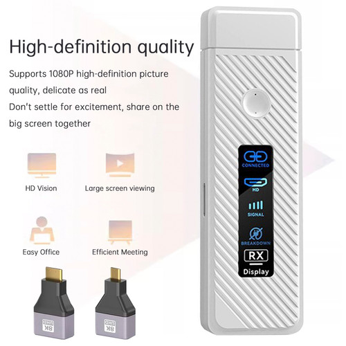 HDMI Wireless Screen Projector 1080P 50M Video Transmitter Receiver Micro Mini White HDMI Wireless Screen Projector 1080P 50M Video Transmitter Receiver Micro Mini White