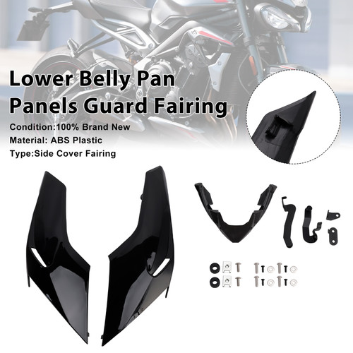 2020-2022 Triumph Street Triple 765 R/RS Lower Belly Pan Panels Guard Fairing Black Generic 2020-2022 Triumph Street Triple 765 R/RS Lower Belly Pan Panels Guard Fairing Black Generic