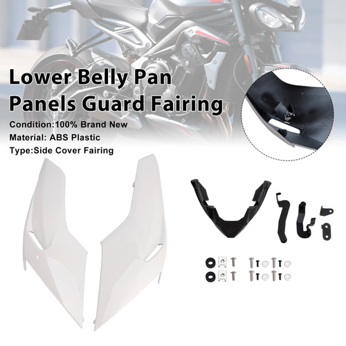2020-2022 Triumph Street Triple 765 R/RS Lower Belly Pan Panels Guard Fairing White Generic 2020-2022 Triumph Street Triple 765 R/RS Lower Belly Pan Panels Guard Fairing White Generic