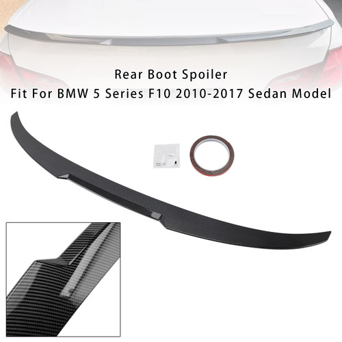 2010-2017 BMW 5 Series F10 Carbon Fiber Look Rear Boot Spoiler Generic