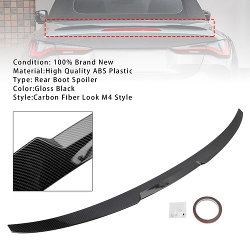 2020-2024 For BMW G83 M4 Convertible Rear Spoiler Carbon Fiber Look Generic
