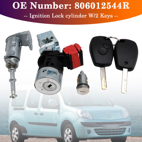 2008- Renault Kangoo II Ignition Lock cylinder W/2 Keys 806012544R Generic