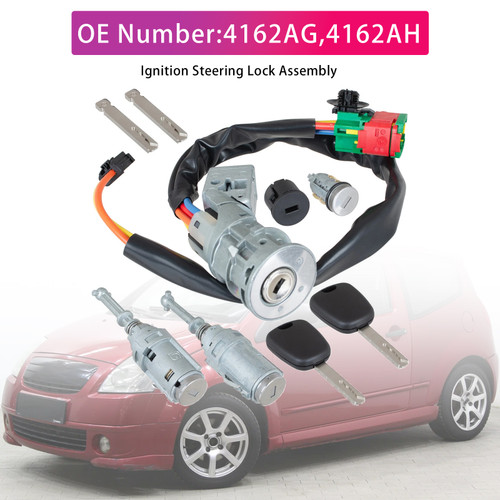 2002- Citroen C2 C3 Ignition Steering Lock Assembly 4162AG Generic