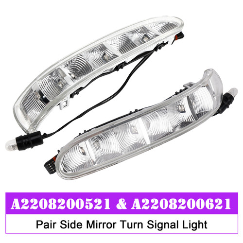 2002-2006 Mercedes-Benz W220 W215 CL55 CL500 CL600 Pair Side Mirror Turn Signal Light A2208200521 A2208200621 Generic