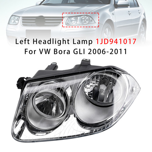 2006-2011 VW Bora GLI Left Headlight Lamp 1JD941017 Black Generic