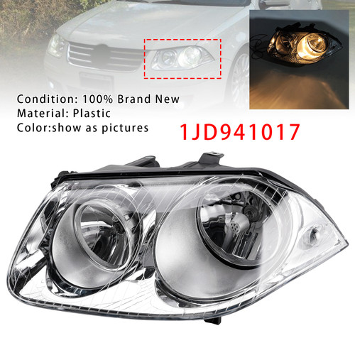 2006-2011 VW Bora GLI Left Headlight Lamp 1JD941017 Black Generic