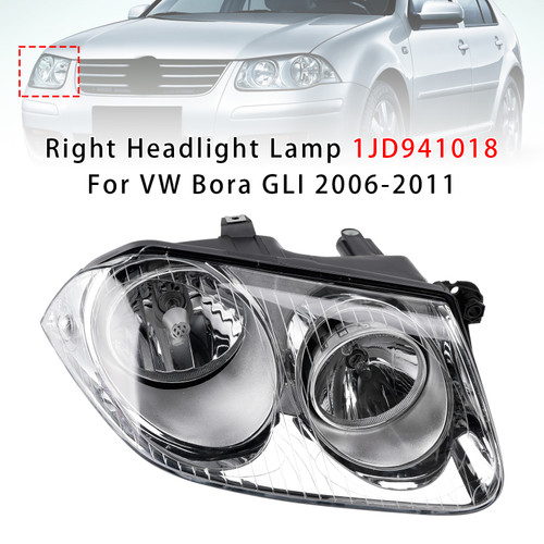 2006-2011 VW Bora GLI Right Headlight Lamp 1JD941018 Black Generic