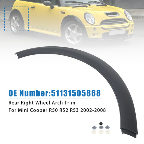 2002-2008 Mini Cooper R50 R52 R53 Rear Right Wheel Arch Trim 51131505868 Generic